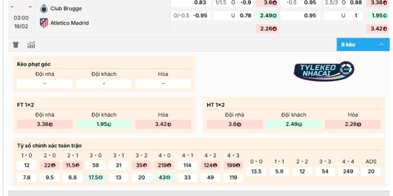 Kèo Nhà Cái Club Brugge Vs Atlético de Madrid Hôm Nay Ngày 19/02/2026 - C1 2 Chọn cửa sáng vào tiền Club Brugge vs Atletico de Madrid
